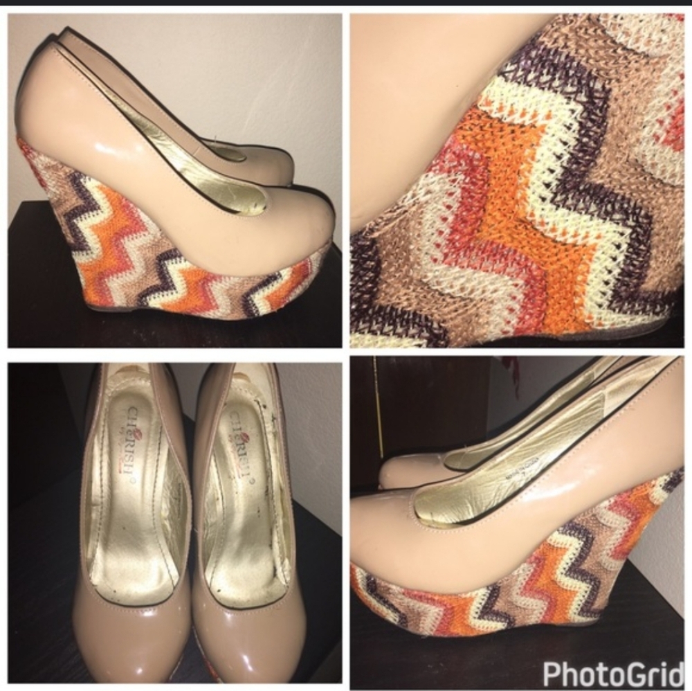 Women's Cherish Closed Toe Tan Wedge Shoes Size 7 1/2